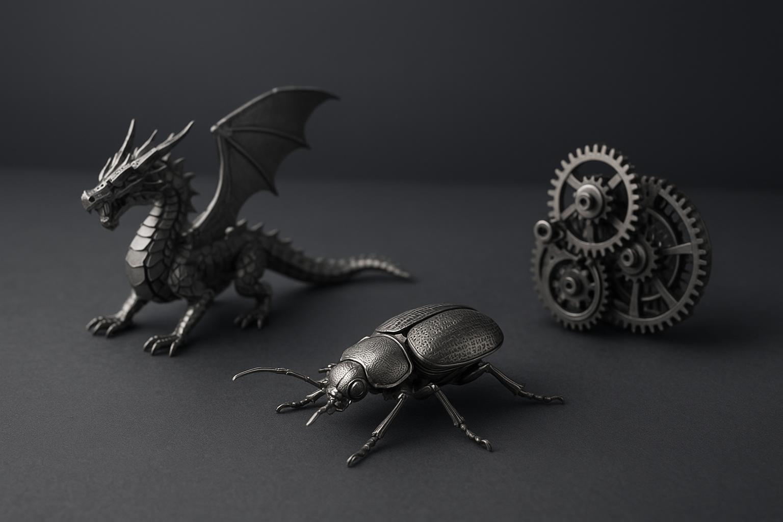 GW振り返り：今年最も組まれた3D金属パズルTOP5のイメージ（机上に並ぶ金属モデル）