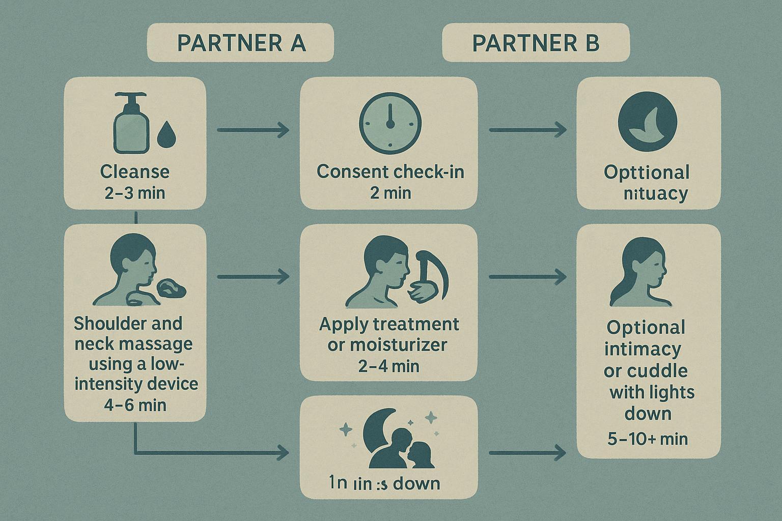 Infographic: How to integrate vibrators into skincare routine with a couples’ step-by-step evening flow