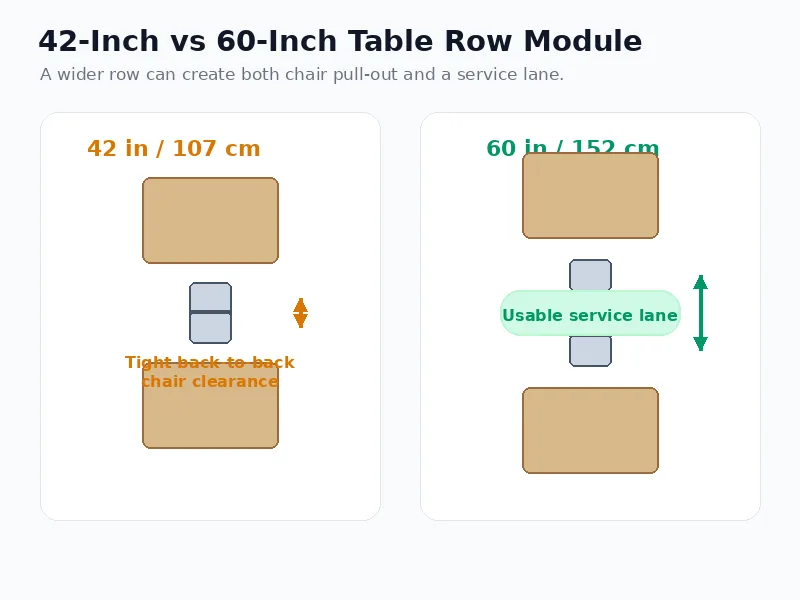 How Much Space Do Restaurant Chairs Need? Restaurant Chair Spacing, Table and Aisle Clearance Guide How Much Space Do Restaurant Chairs Need? Restaurant Chair Spacing, Table and Aisle Clearance Guide