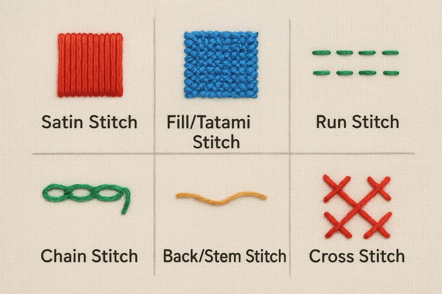 Embroidery Stitches Diagram