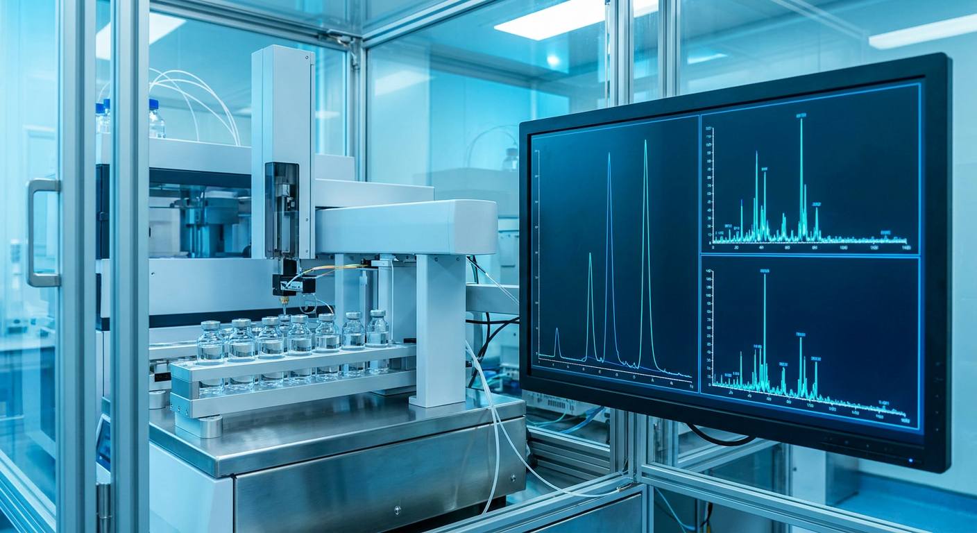 High-performance liquid chromatography HPLC autosampler vials and LC-MS mass spectrometry analysis for BPC-157 supplier evaluation checklist