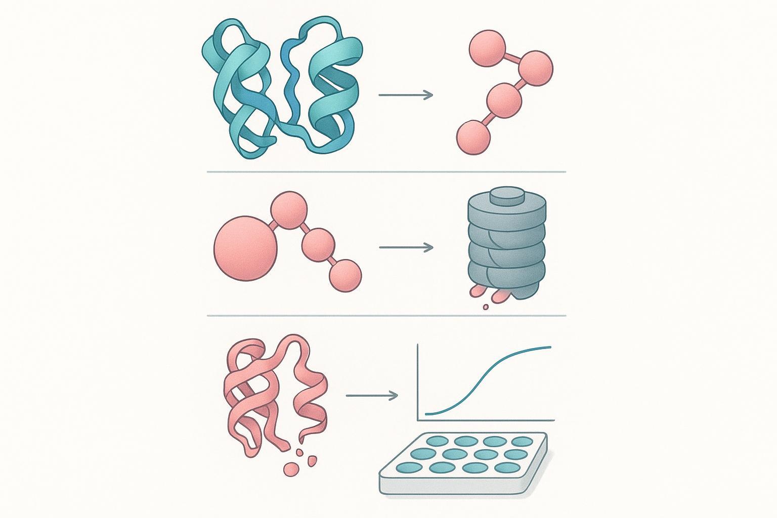 a four-step evidence chain drawn as a vertical sequence: ternary complex formation, target ubiquitination, proteasomal rescue, quantitative DC50/Dmax,