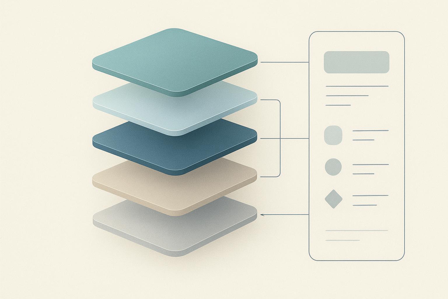 a labeled diagram showing the MAOMAO layer stack — Core, Descriptor, Embedding, Benchmark, Documentation — with the provenance fields that travel with