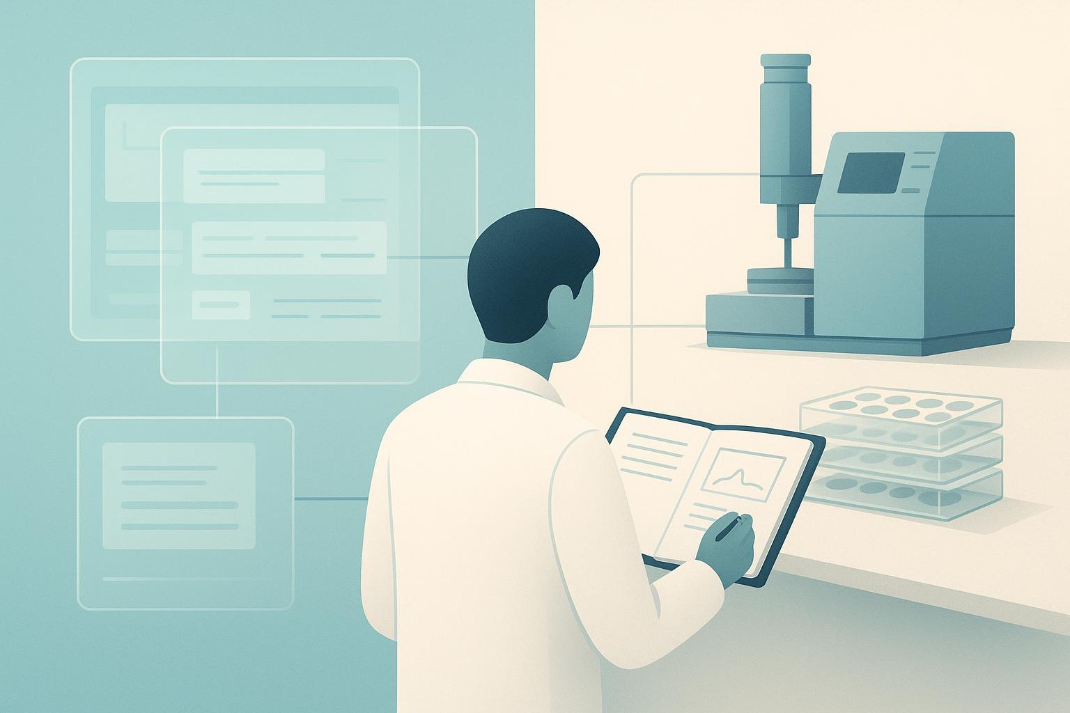 a two-column boundary showing curated database evidence on one side and orthogonal analytical plus biological confirmation on the other, with the docu