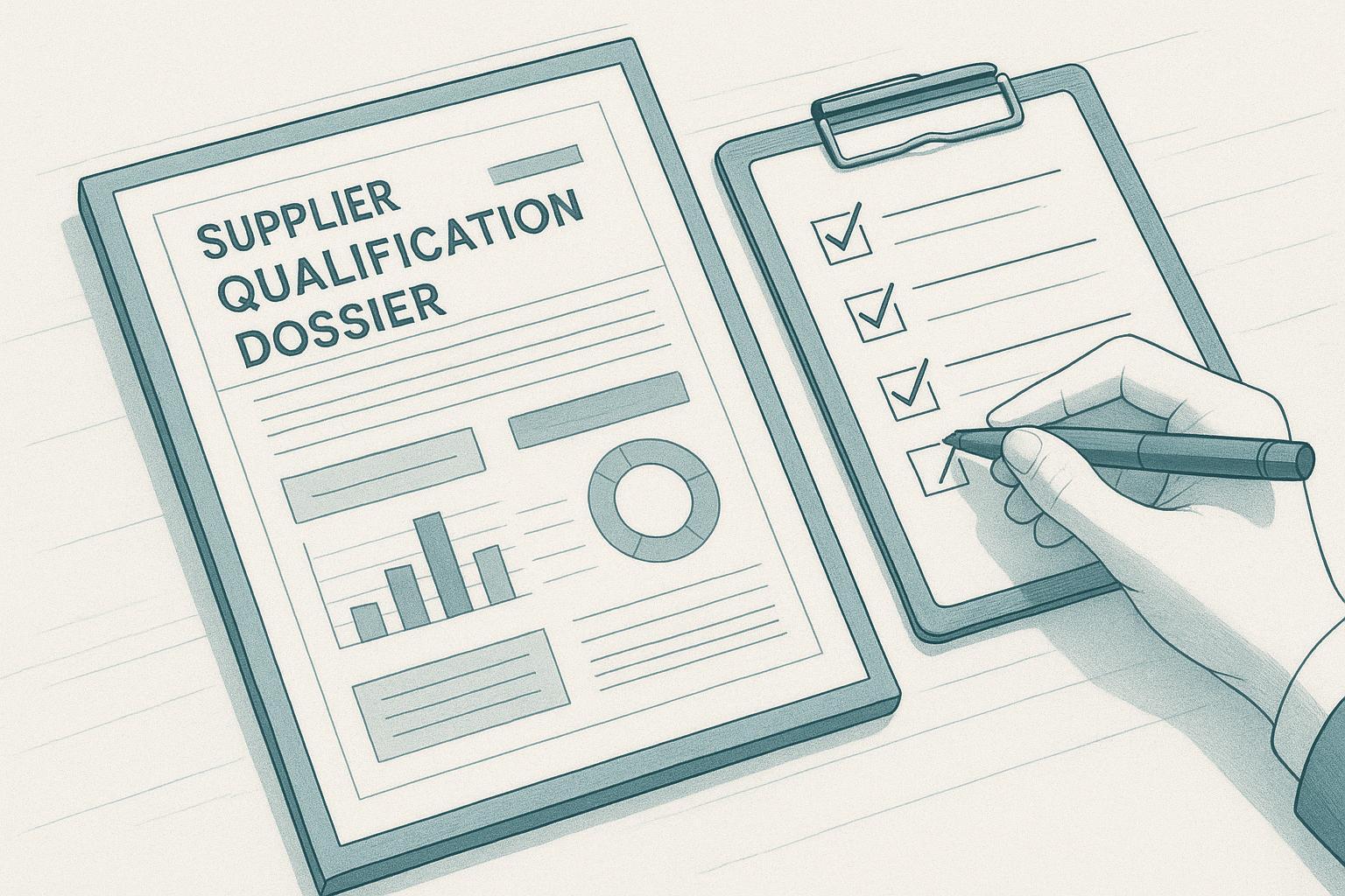 a supplier qualification dossier checklist covering CoA completeness, TSE/BSE declarations, change-control records and starting-material justification