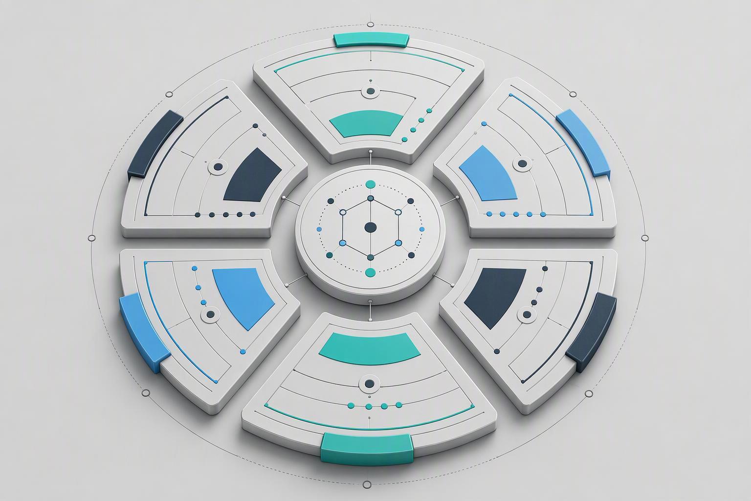 a six-domain readiness wheel with identity, pite, residuals, degradation products, packaging interfaces and documentation arranged around a central 
