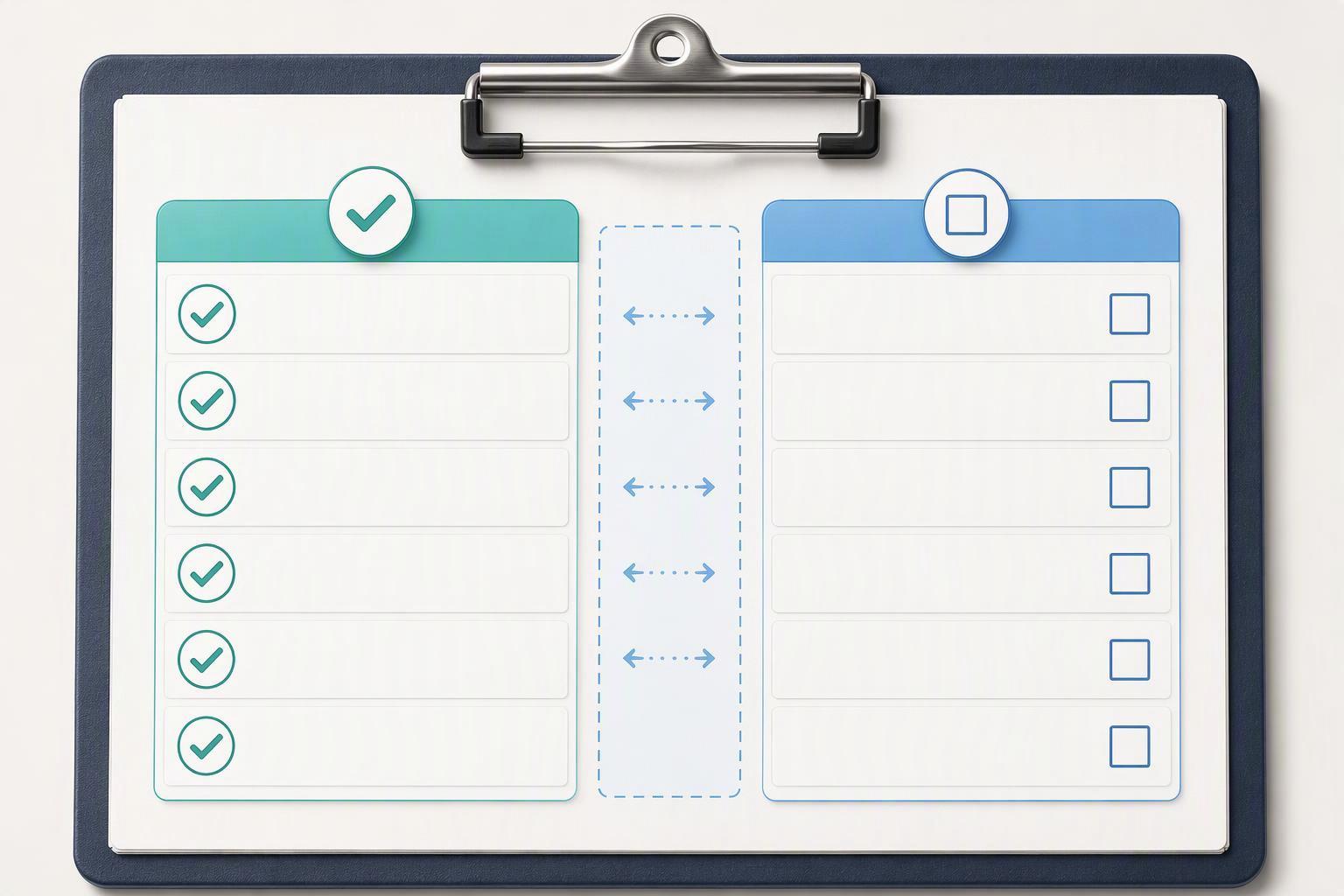 a two-column readiness map listing what the transferring lab holds against what the receiving lab must independently demonstrate, with the gap column 