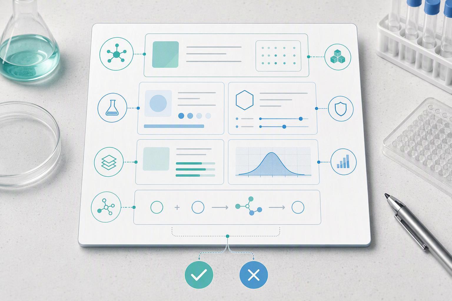 a design handoff card showing the fields a synthesis team needs before starting — sequence with version, modifications and