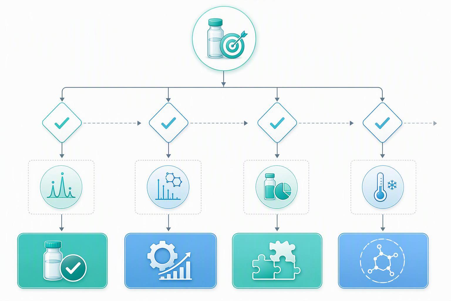 a decision flow from intended use through the gate criteria to one of four outcomes: use as-is, optimize, orthogonalize