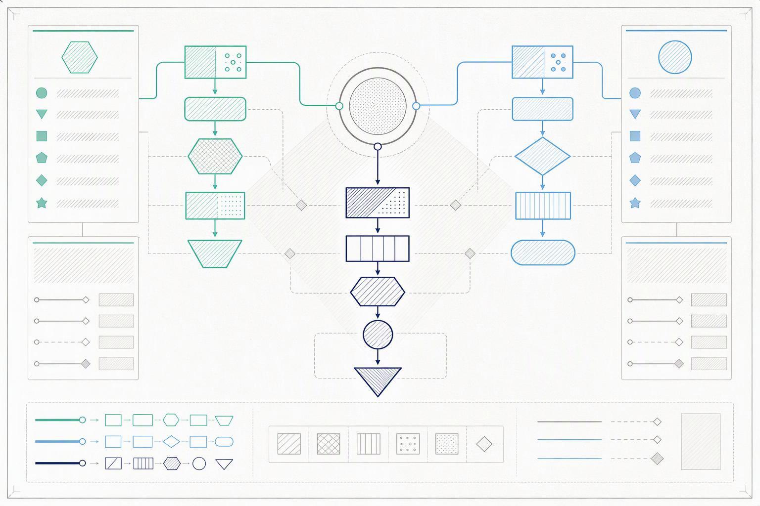 a route-selection flowchart branching from a single peptide product into solid-phase, liquid-phase and recombinant or hybrid