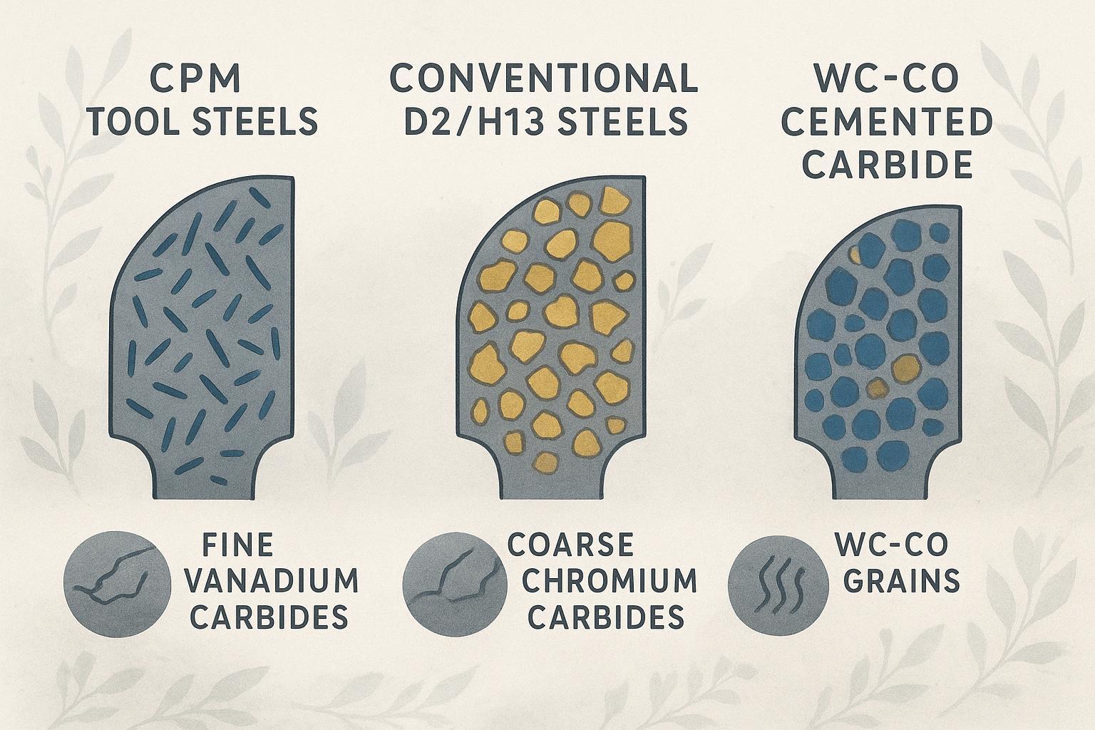 CPM vs D2 vs Carburo para cuchillas de peletizadora de alta carga (2026)