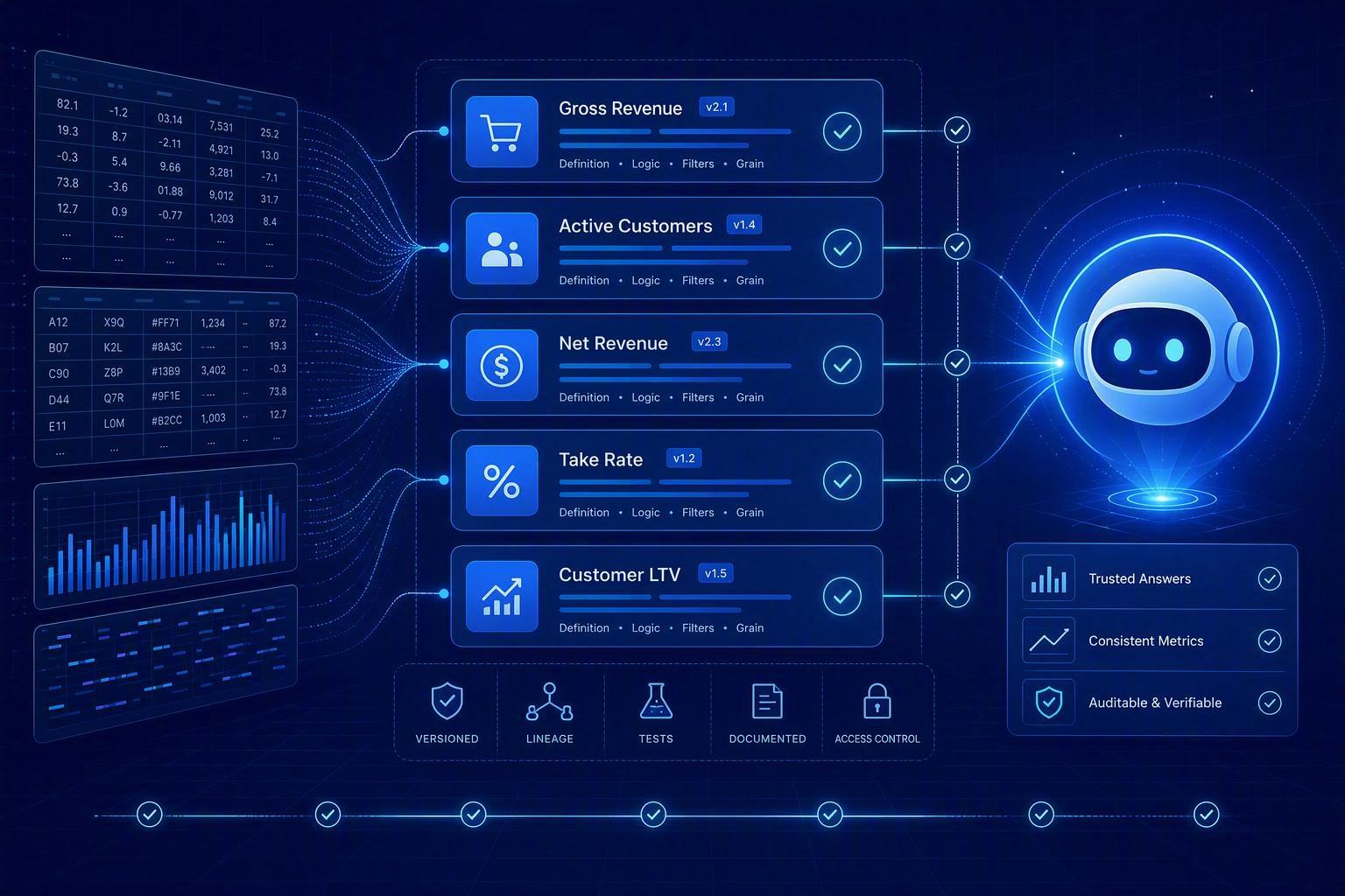 Semantic Layer for AI Trust: Consistent Definitions Make Answers Testable