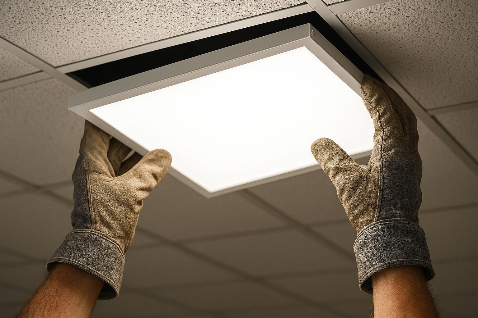 Two LED panel lights side by side highlighting plastic frame versus aluminum frame