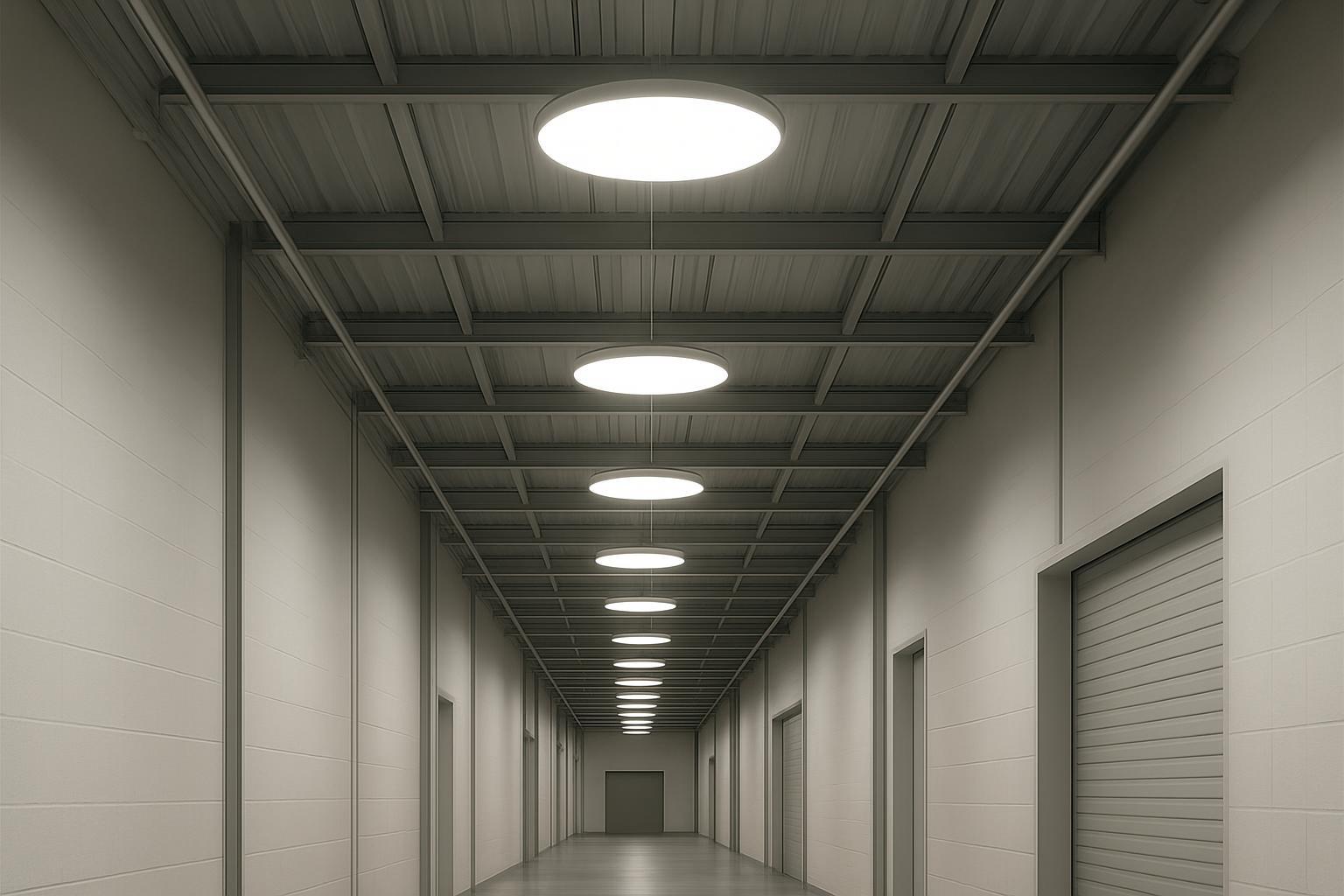 Installer struggling with blind side-screw surface mount panel light installation on a ceiling