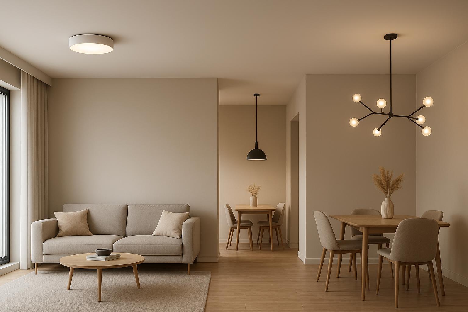Flush mount vs pendant vs branch chandelier in a modern interior