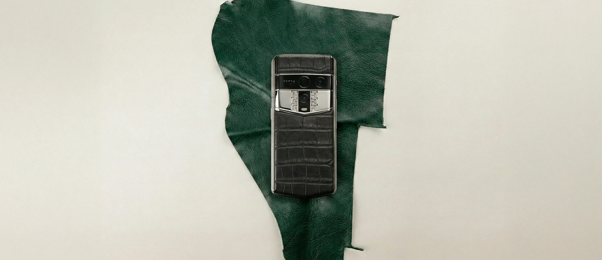 Luxury foldable phone in a boutique setting, representing a WhatsApp Business approval phone setup.