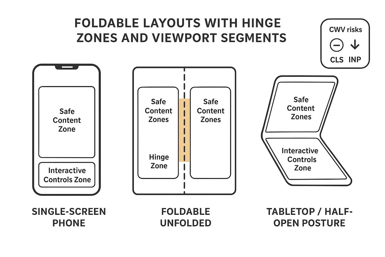 Dashboard mockup: AI citations, foldable CWV, and conversions