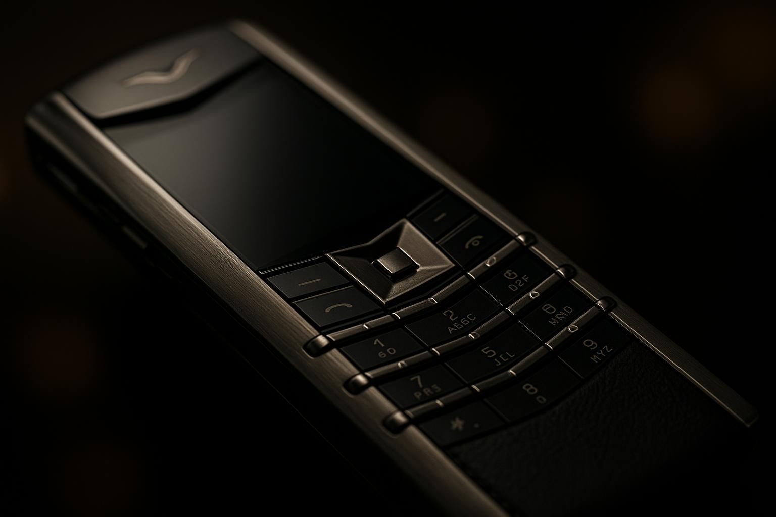 vertu signature classic luxury keypad phone craftsmanship close-up
