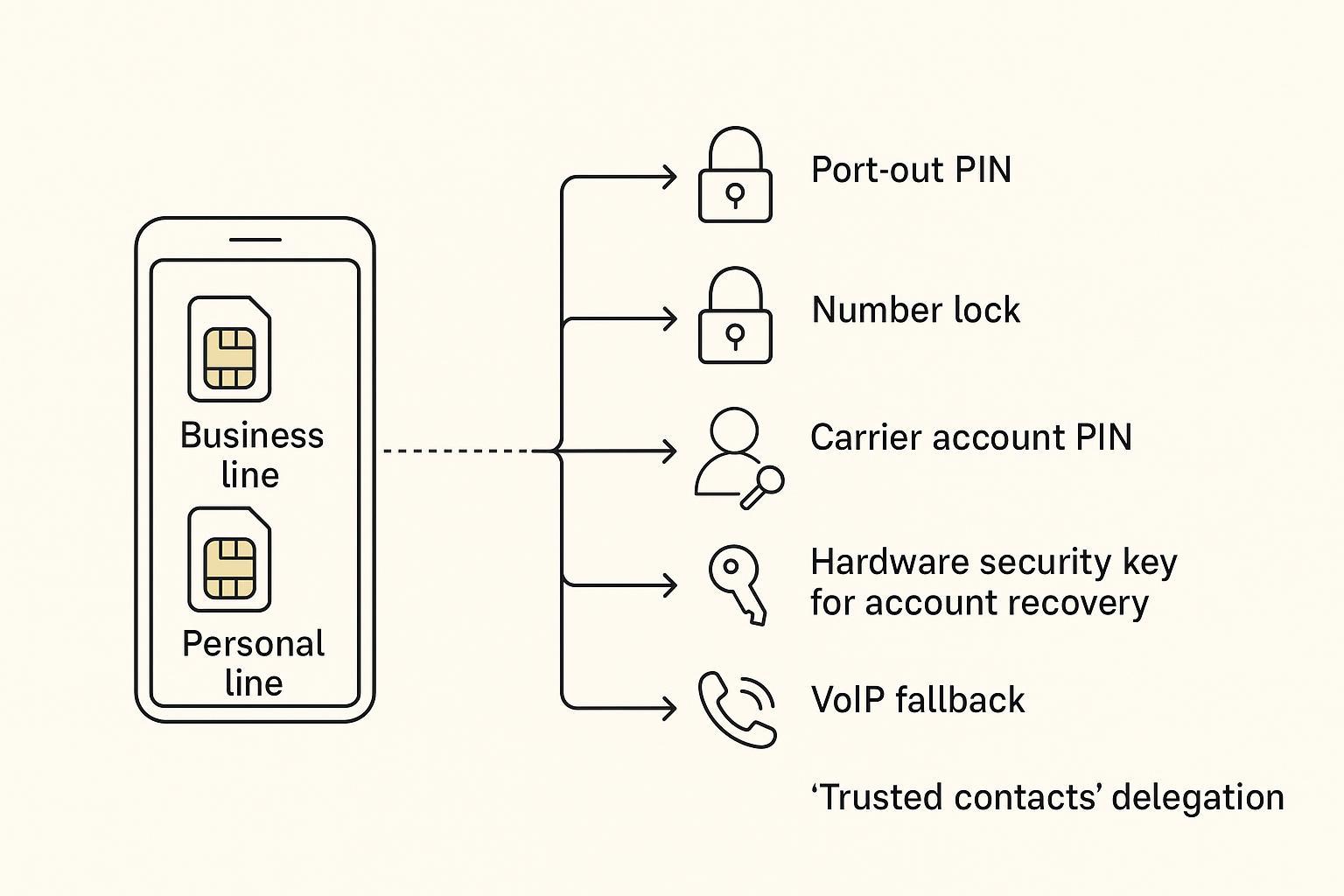 A sleek executive holding a secured smartphone with lock and globe icons