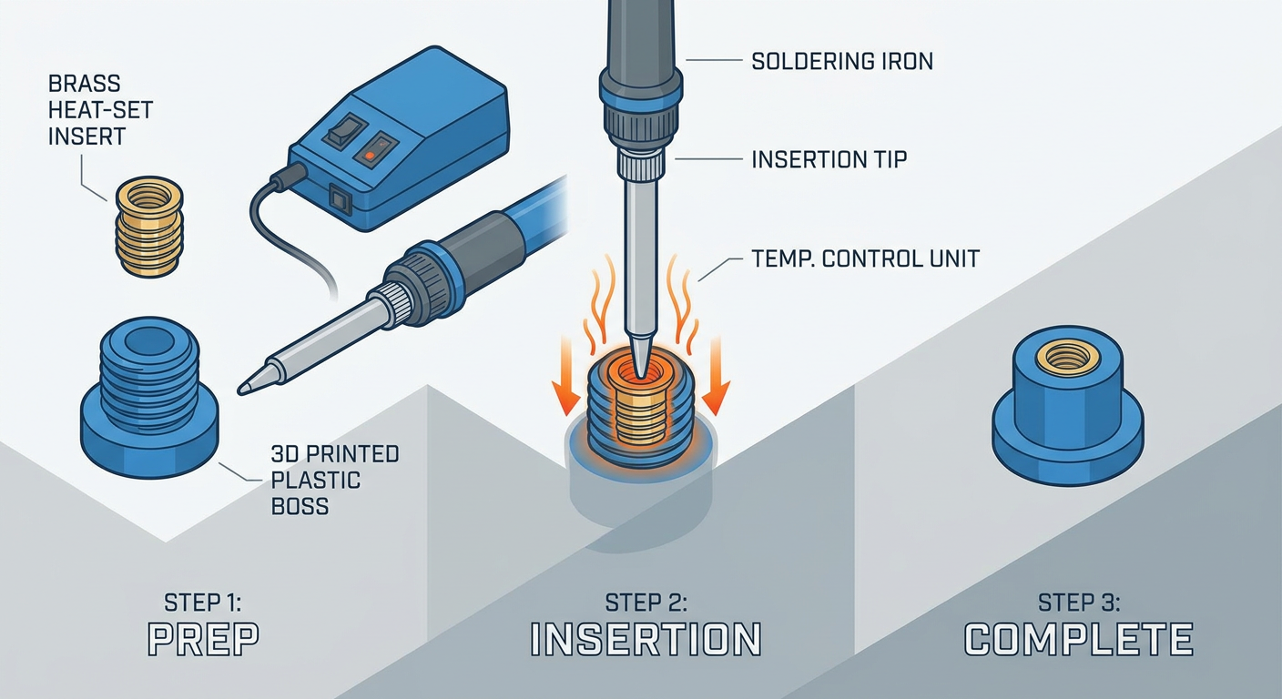 Heat-Set Insert Installation Workflow