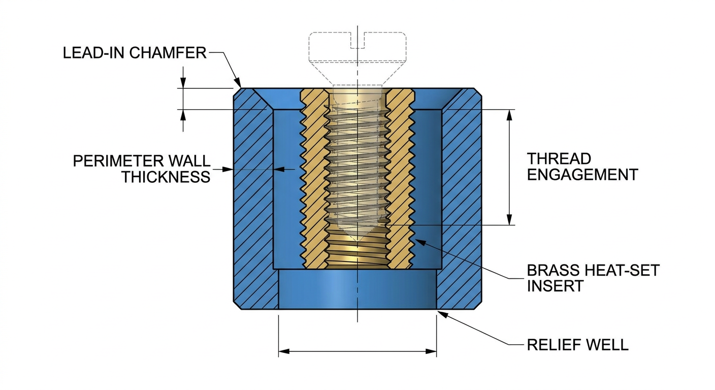 3D Printed Screw Boss Cross-Section Diagram